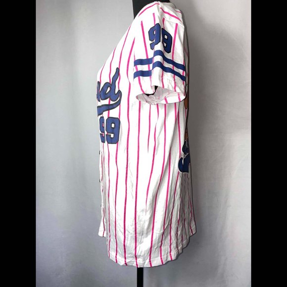 On Fire Blessed 99 Baseball Jersey with Pink Stripes Size XL - Picture 2 of 7
